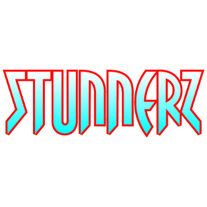 Stylized red and cyan “STUNDERZ” text logo on a white background