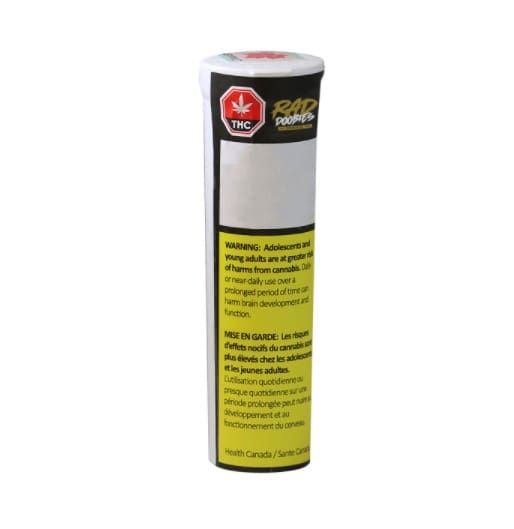 Yellow and black cardboard tube package standing upright on a white background