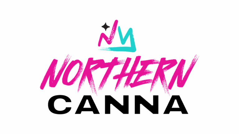 Northern Canna logo with pink and teal stylized lettering on a white background