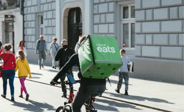 Delivery courier with green