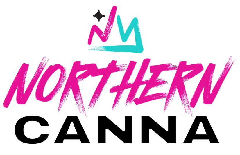 Northern Canna logo with pink and teal crown above bold black and pink text