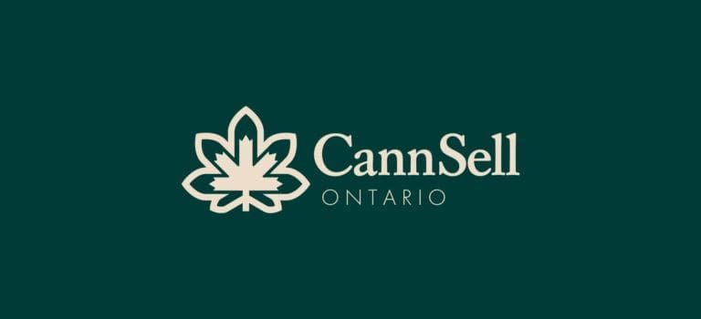 CannSell Ontario logo in white on a dark green background