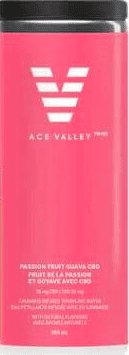 Bright pink ACE Valley drink can with white logo and small text on the front