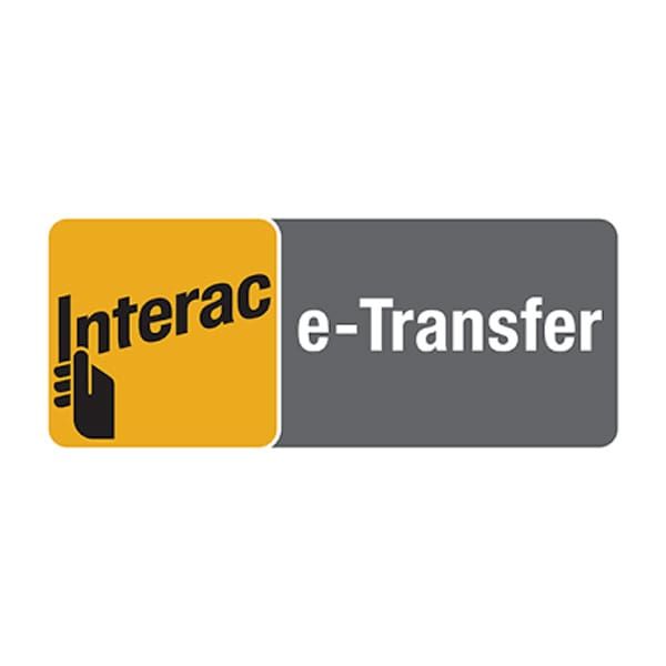 Interac e-Transfer logo on yellow and gray background