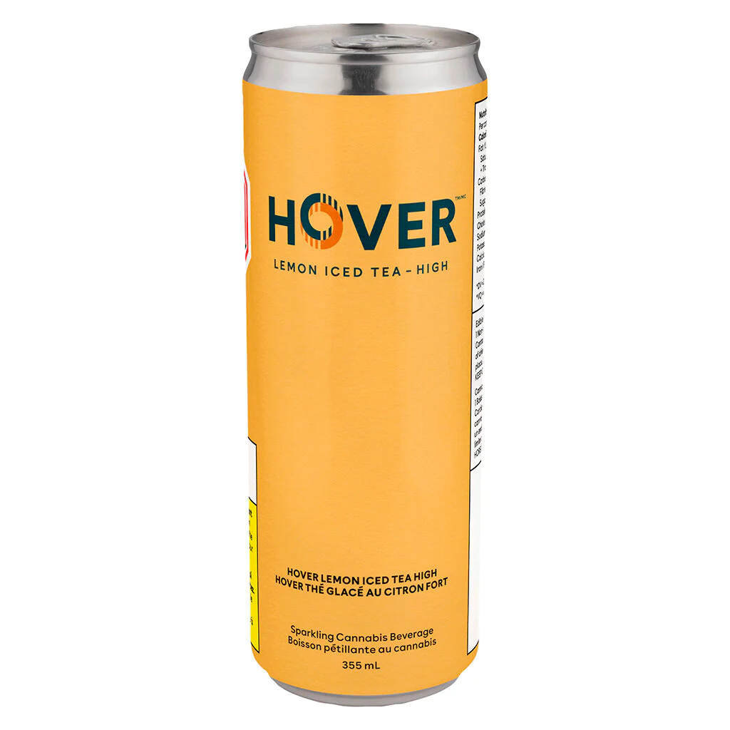 Orange Hoover-branded drink can with silver top on a white background