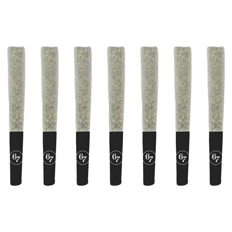 Seven gray and black nail files arranged in a row on a white background