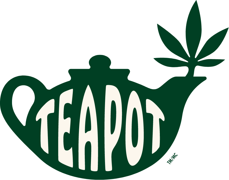 Green teapot logo with the word “TEAPOT” and a leaf-shaped spout handle