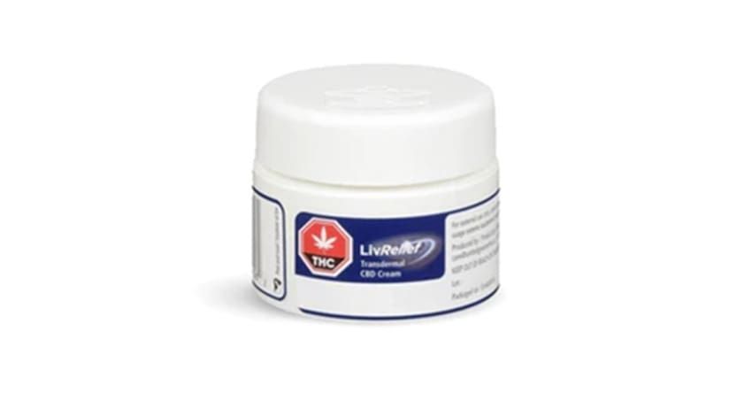 White jar of lip balm or cream with a blue label and a red maple leaf logo