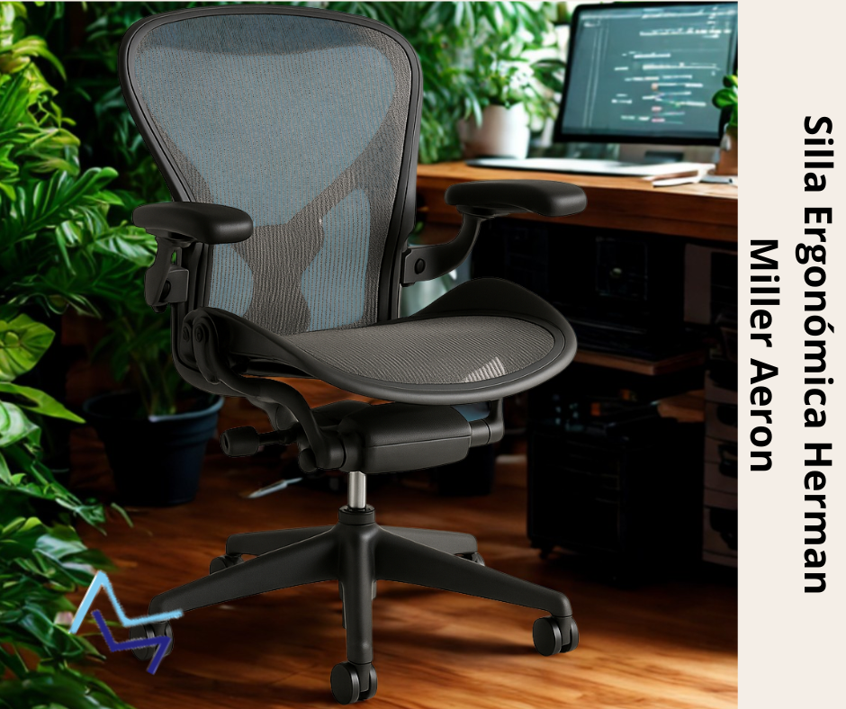 Silla ergonómica Herman Miller Aeron para oficina y salud lumbar en home office