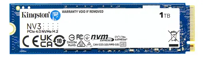 Ssd Kingston Nv3 1tb Pcie 4.0 Nvme M.2 2280 Hasta 6000 Mb/s