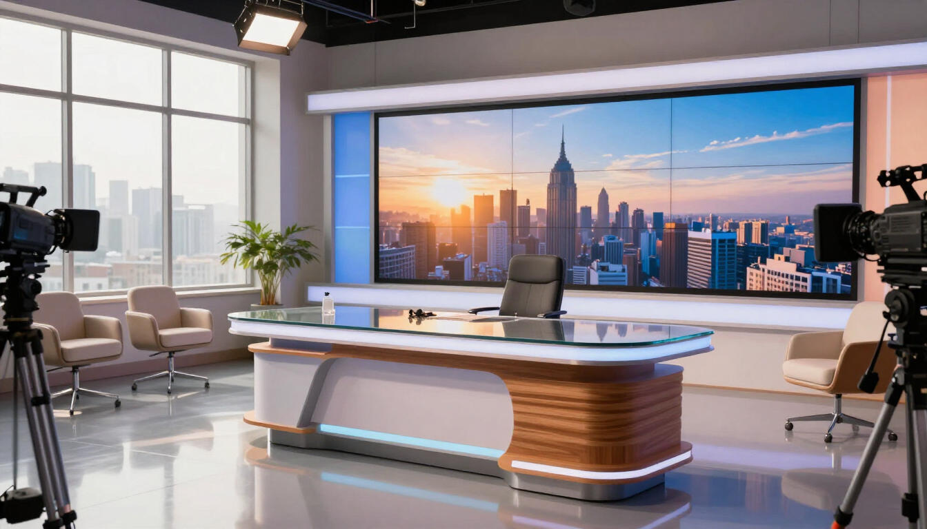 Morning show news scene