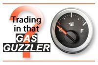 Gas gauge showing low fuel with text 