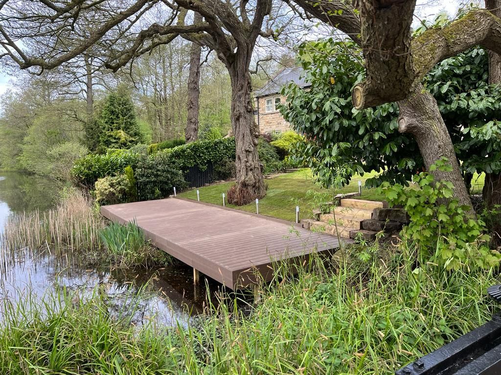 decking platform built over water in Sheffield