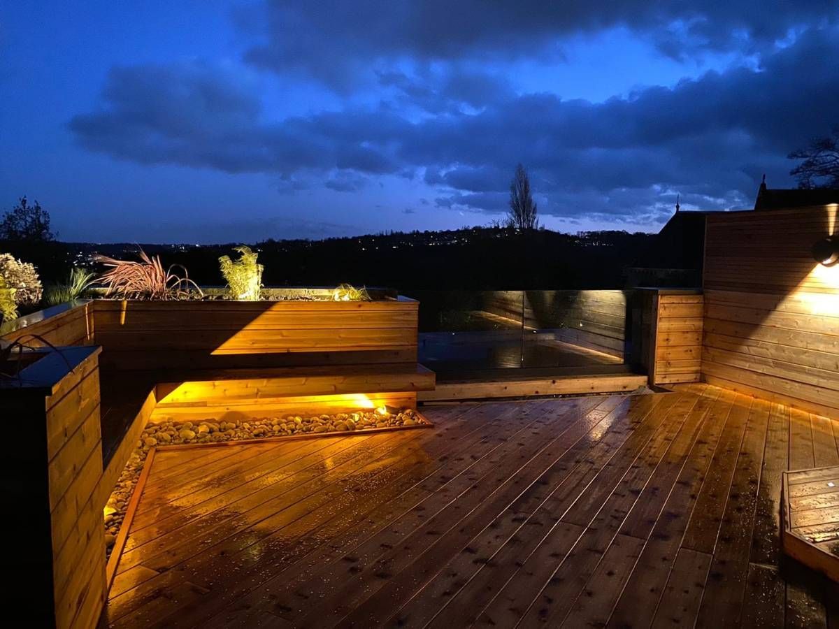 rooftop decking with deck lights  in Sheffield