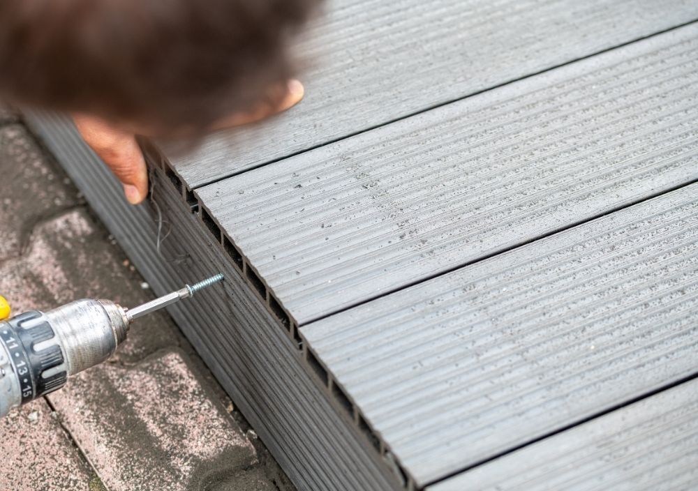 Decking Sheffield installing grey composite decking edging