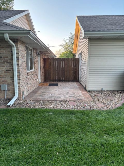 Backyard Of a Residential Brick Home