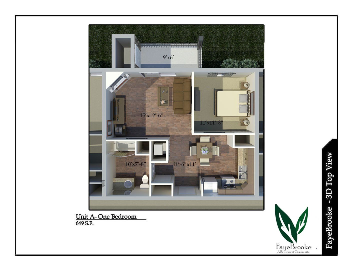Unit A – One Bedroom
