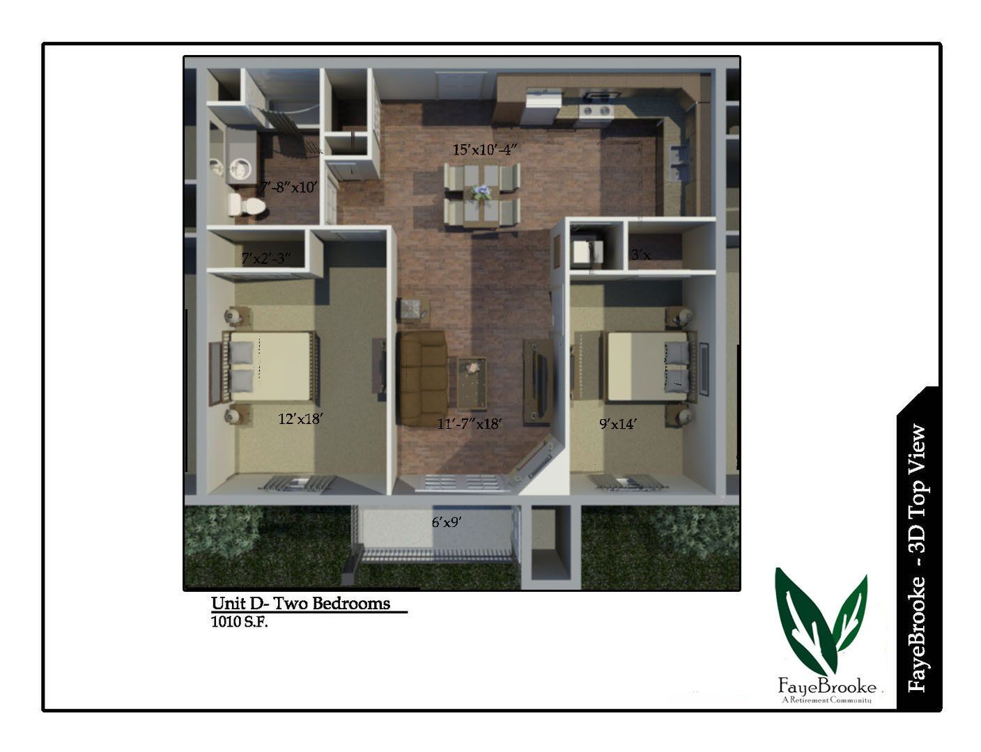 Unit D – Two Bedrooms