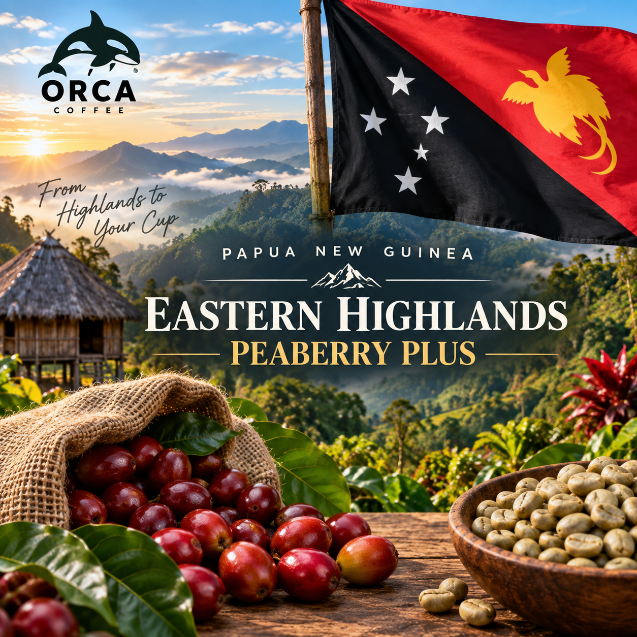 Photo of PAPUA NEW GUINEA EASTERN HIGHLANDS PEABERRY PLUS — 2026 FRESH CROP
