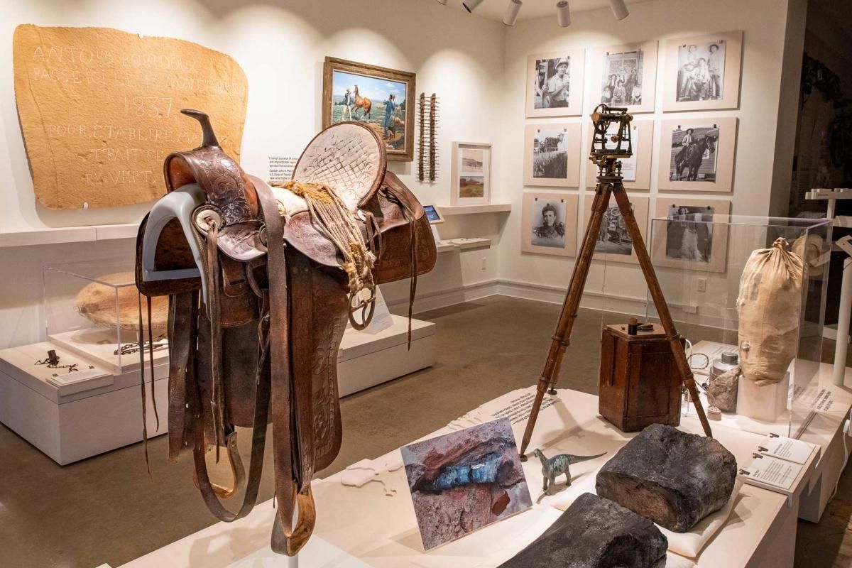 Artifcats of moab history are shown inside a local museum.