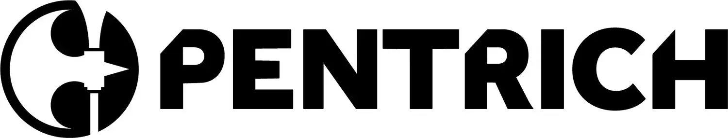 Black PentriCH logo with abstract circular icon and wordmark