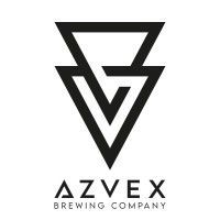 AZVEX Brewing Company logo in black, featuring a geometric triangular emblem and text beneath it