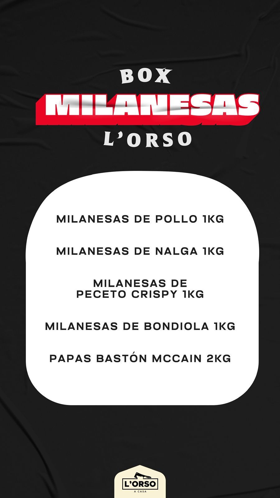 combo box milanesas l'orso