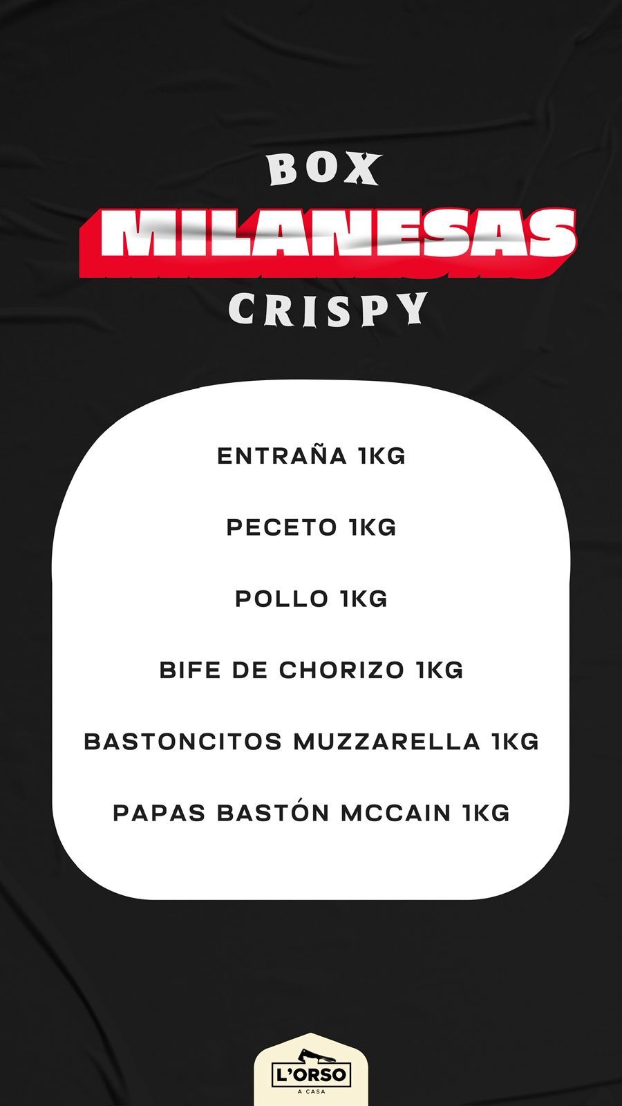 combo box milanesas l'orso