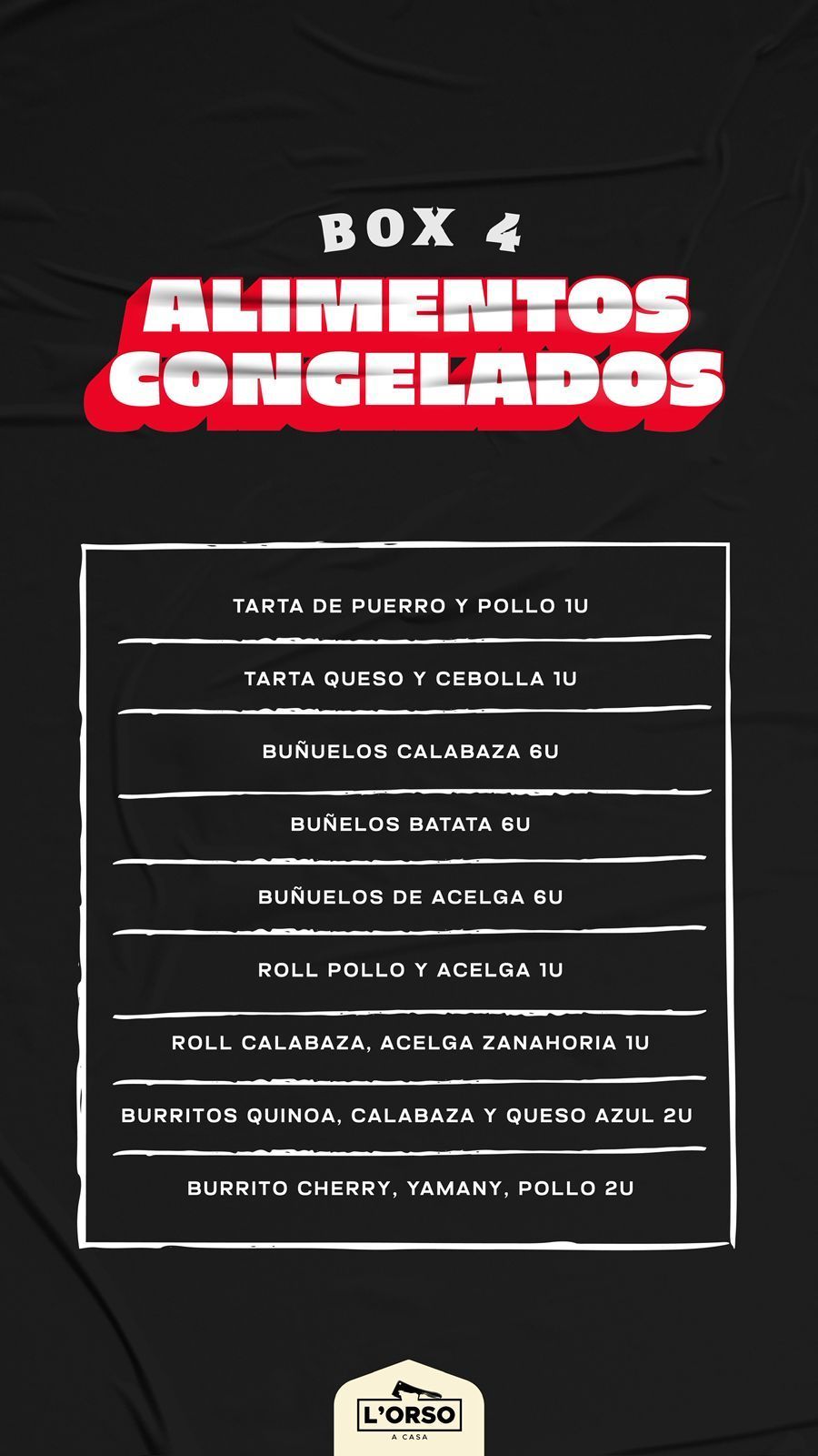 combo box  4 de alimentos congelados