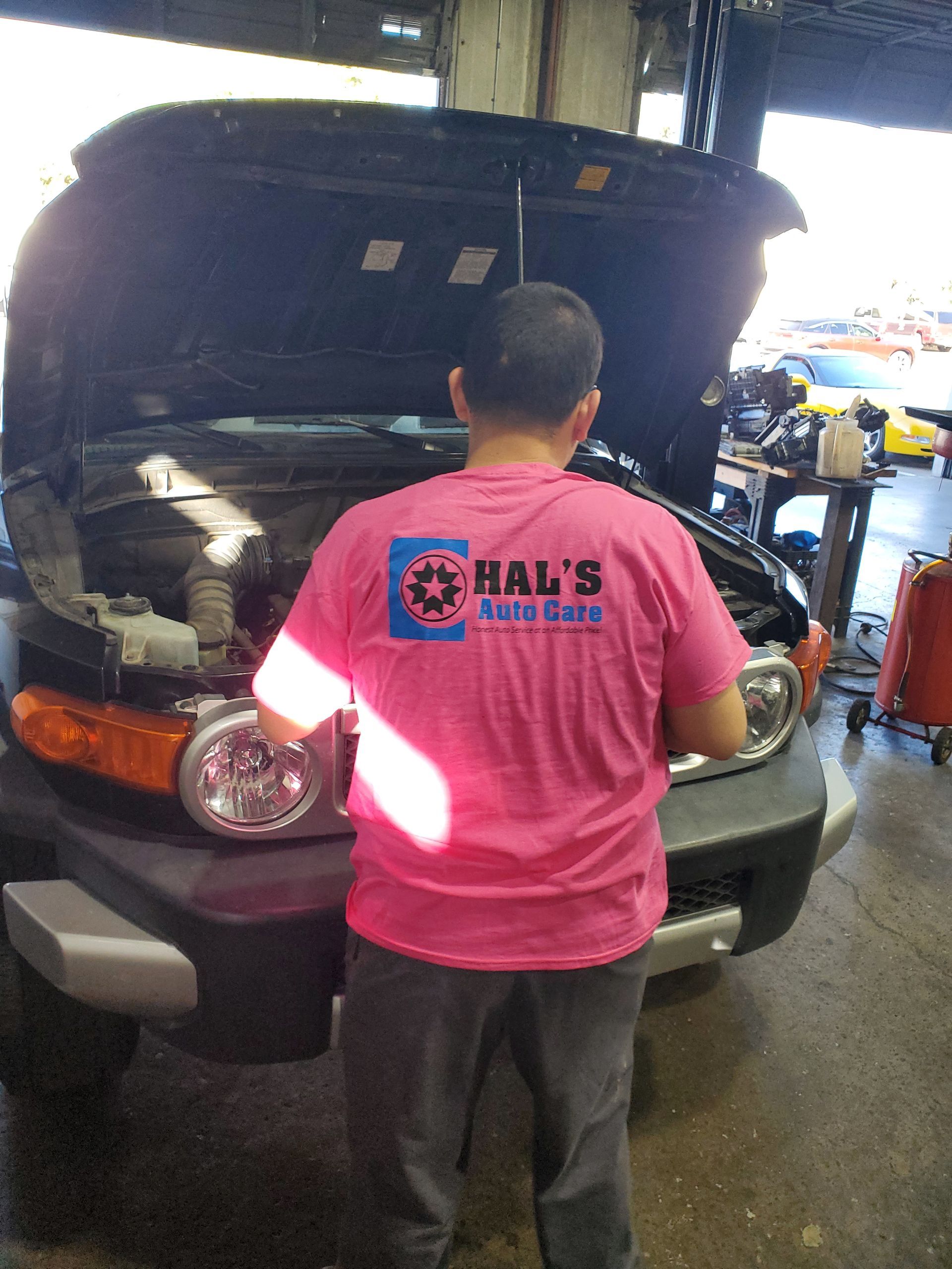 Man in pink shirt, 