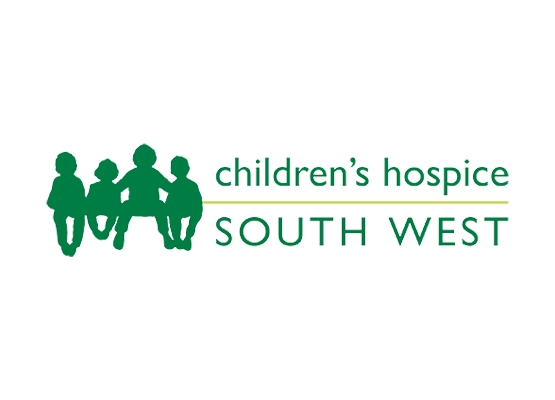 The children 's hospice south west logo shows a group of children standing next to each other.