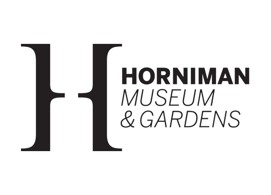 The horniman museum and gardens logo is black and white.