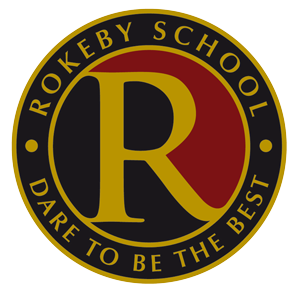A logo for rokeby school that says dare to be the best