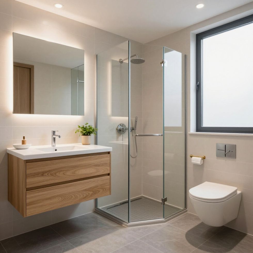 Bagno moderno dopo una ristrutturazione edile