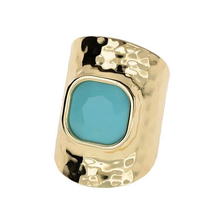 AQUAFORTE anello linea Nuova Retrò - pasta di turchese- argento 925 placcato oro 23 carati