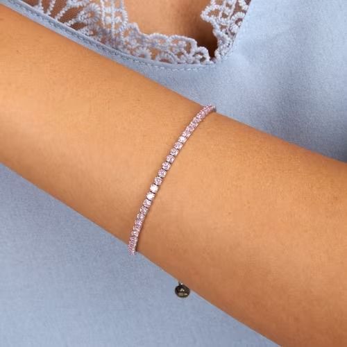 bracciale linea Infinito - argento e zirconi rosa