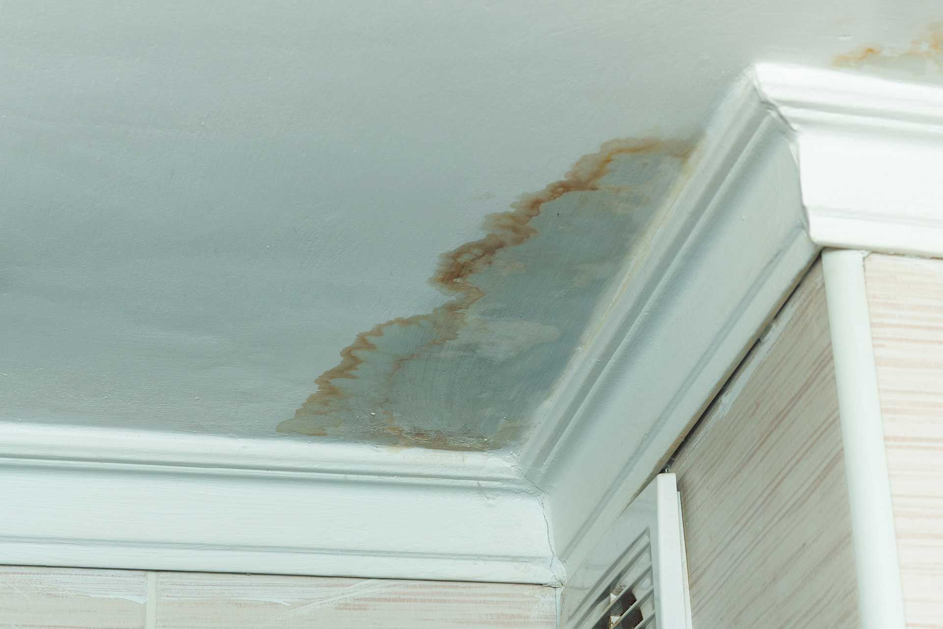 water-damaged ceiling
