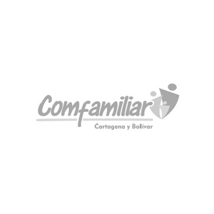 Un logotipo en blanco y negro para Comfamiliar Cartagena y Bolívar.
