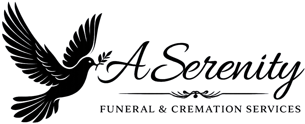 A black logo featuring a dove with an olive branch next to the text, 