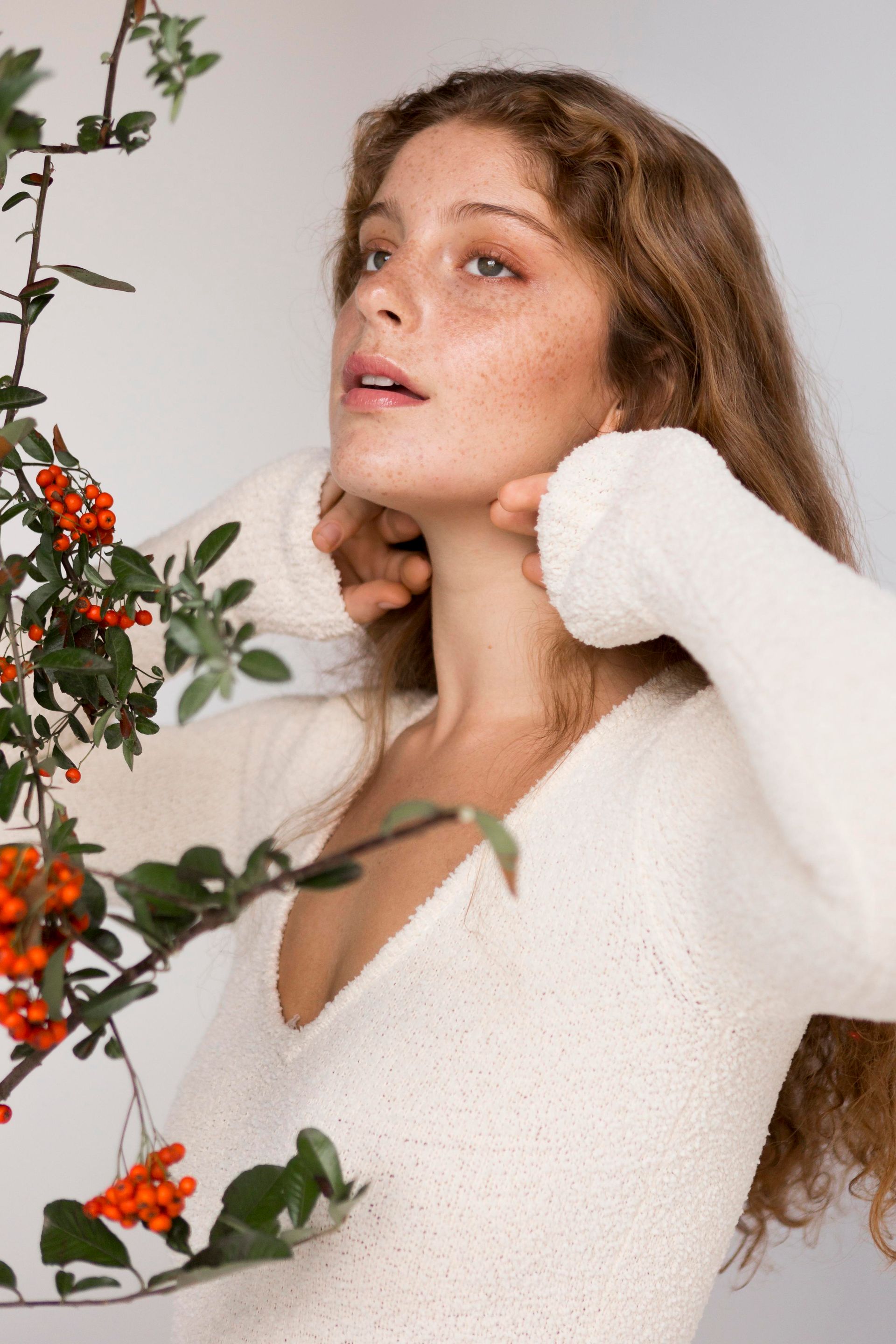 woman with flowers