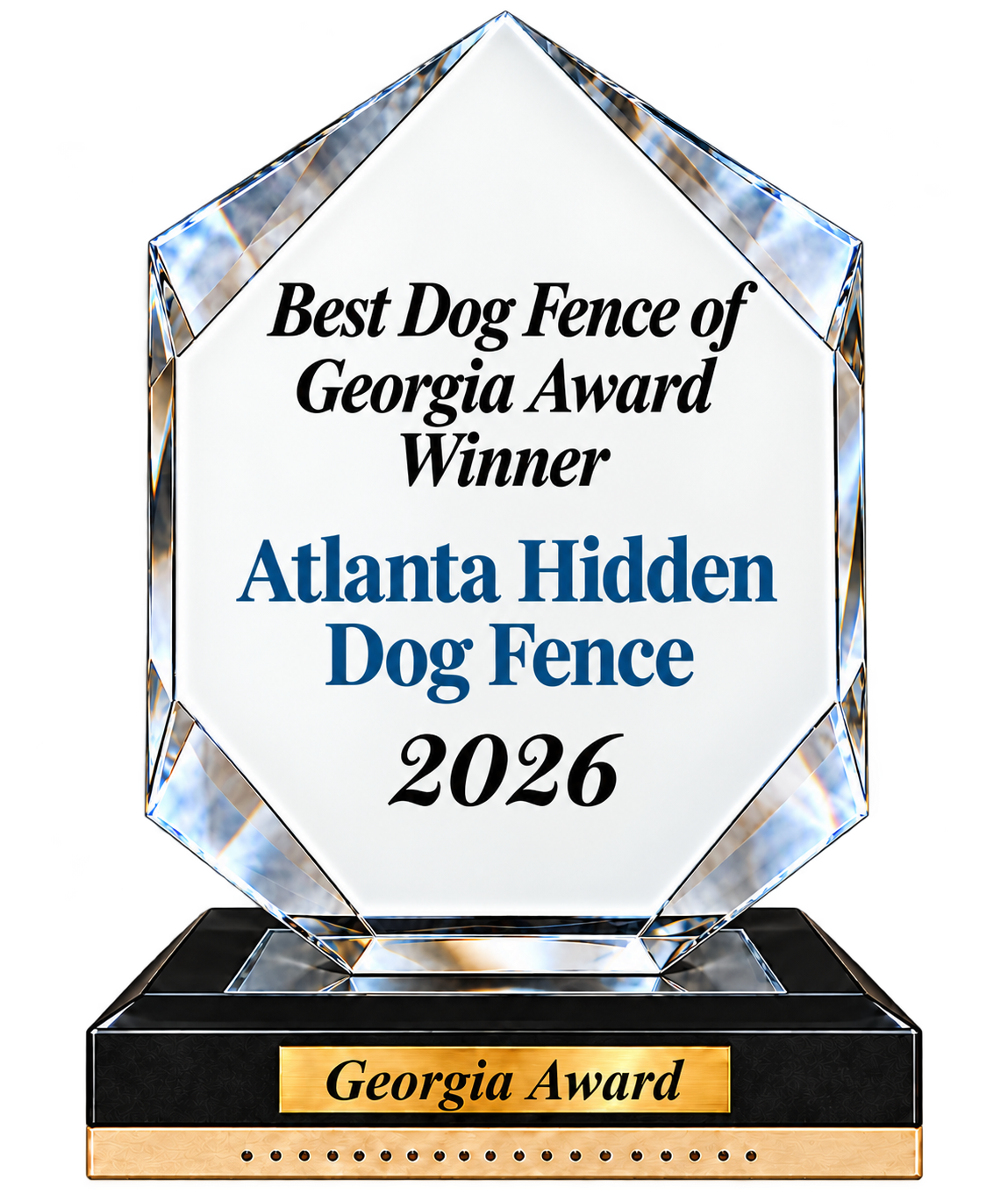 Award trophy for Atlanta Hidden Dog Fence,