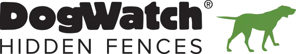 DogWatch Hidden Fences logo: black text and a green dog silhouette.