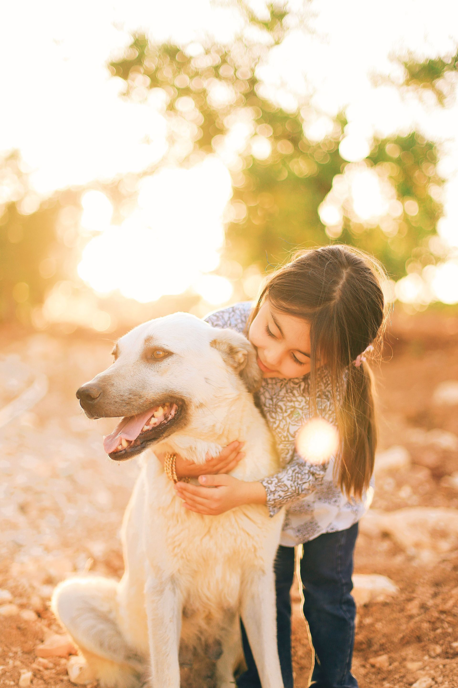 girl with dog
