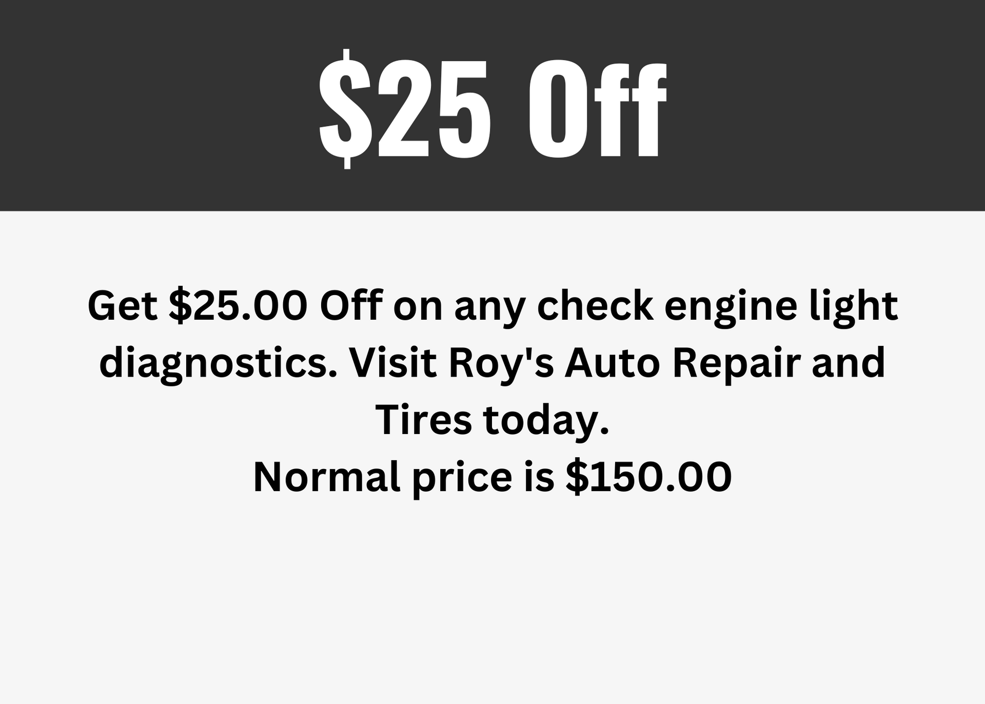Roy's Auto Repair and Tires Coupons Manchester, MO