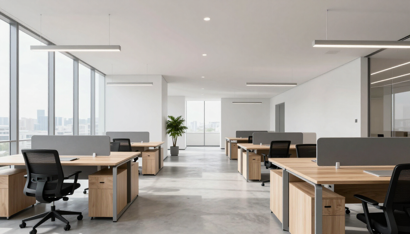 Modern kantoorinterieur met focus op licht en ruimte