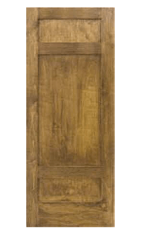 Solid wood interior door with 3 panels