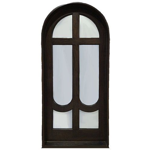 Unique round top entry door with arched glass