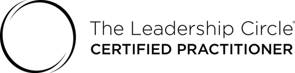 The Leadership Circle Certified Practitioner logo with a black circular icon and black text on white background