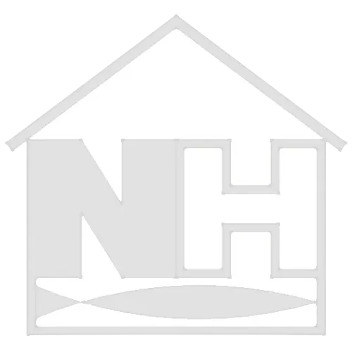 A drawing of a house with the letters nh on it.