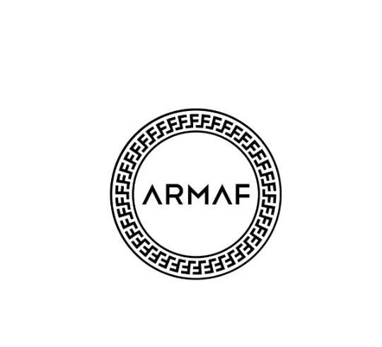 Een rond zwart logo met het woord